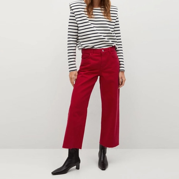 Zara Jeans Zara High Rise Wide Leg Crop Jeans 6 Poshmark